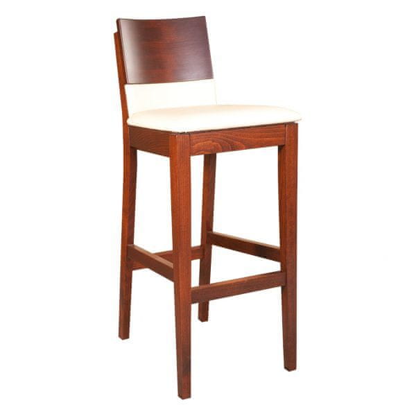 eoshop Čalúnená barová stolička KT192, v80, buk (Farba dreva: Bielená, Poťah: Ekokoža)